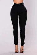 Women’s High Waist Stretch Skinny Jeans – Butt Lift Slim Fit Denim Pencil Pants - black