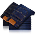 Men’s Slim Fit Straight Leg Jeans – Classic Stretch Denim Pants for Autumn & Winter - light blue