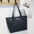 Women’s Patterned Tote Bag – Everyday Shoulder Handbag with Zip Closure - blue