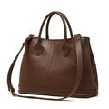 Genuine Leather Large Tote Handbag for Women – Luxury Cowhide Shoulder & Crossbody Bag - brown