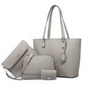 Women’s 4-Piece Handbag Set – Tote, Crossbody Bag, Wallet & Coin Purse - white