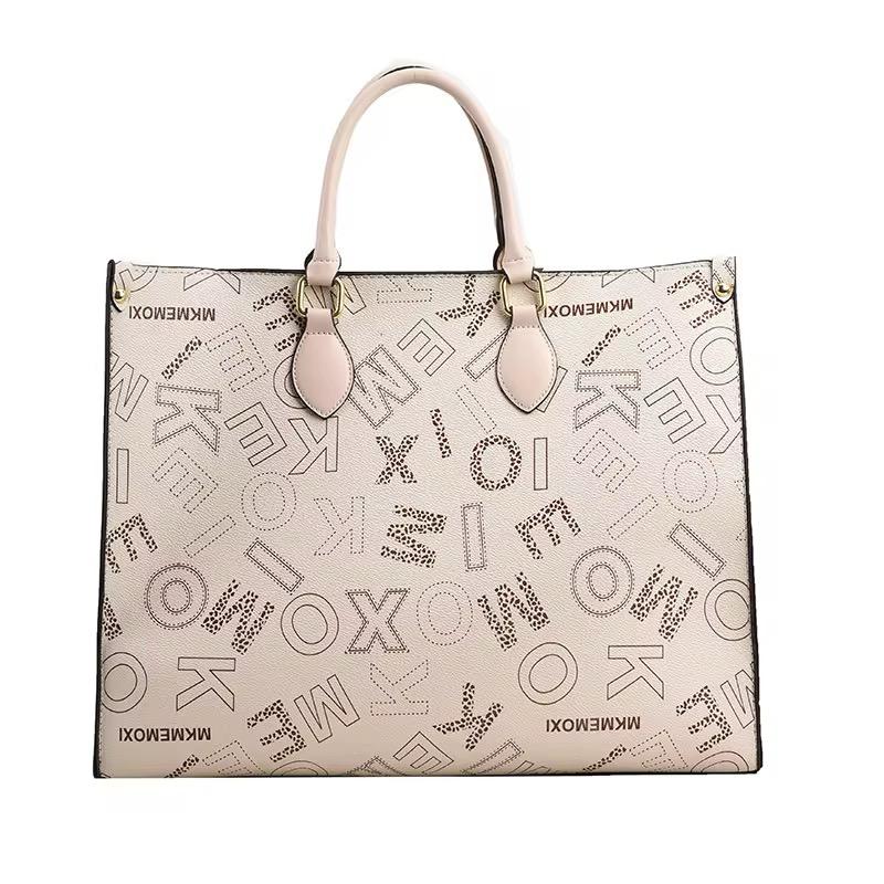 Women’s Large Tote Bag – Elegant Printed Handbag for Work, Shopping & Daily Use - white