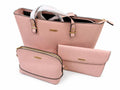 Women’s 4-Piece Handbag Set – Tote, Crossbody Bag, Wallet & Coin Purse - pink