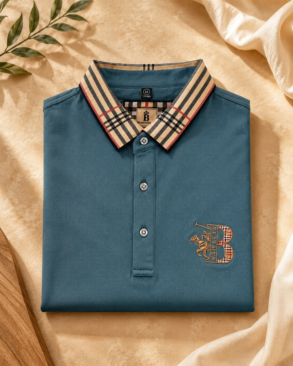 Men’s Premium Plaid Collar Polo Shirt Short Sleeve Casual Business Golf T-Shirt Breathable Soft Cotton Blend Top - greyish blue